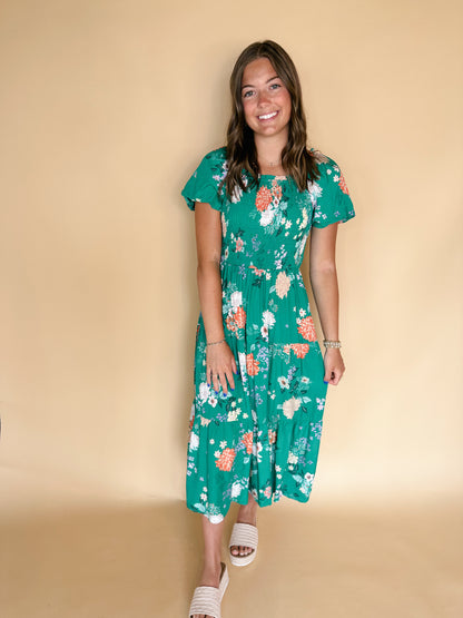 Southern Summer Tiered Midi Dress