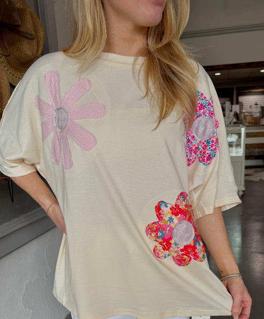 Flower Fields Patchwork Top