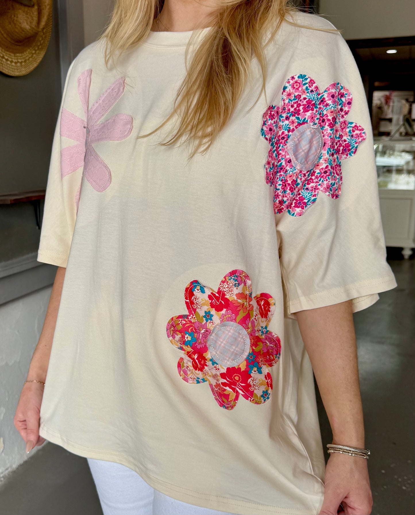 Flower Fields Patchwork Top