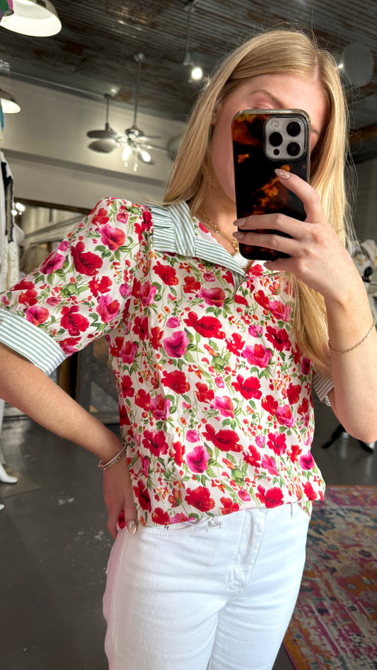 Lacey Jane Ruffle Collar Top