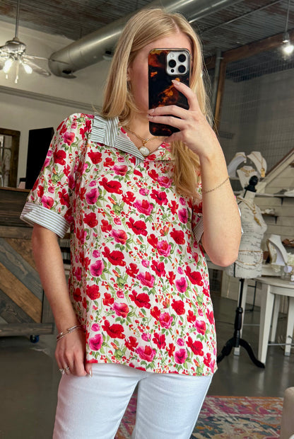 Lacey Jane Ruffle Collar Top