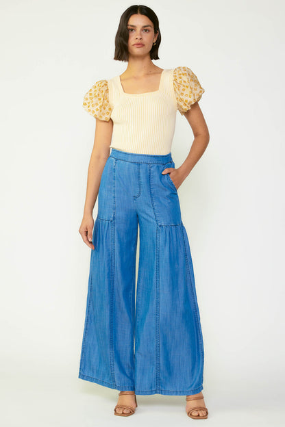 Feeling the Blues Chambray Wide Leg Pants