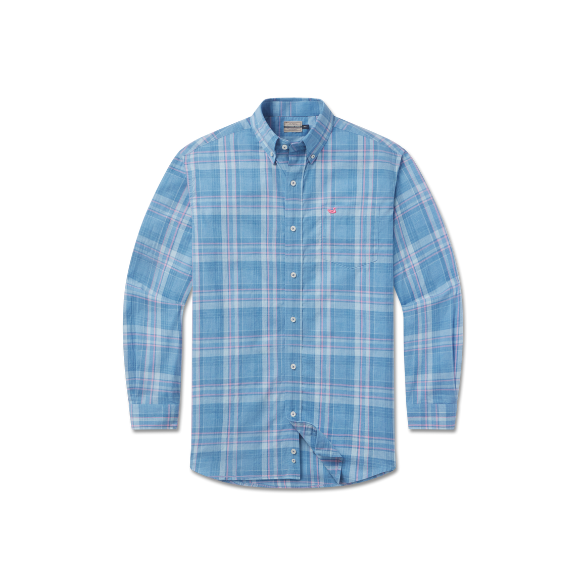 Southern Marsh Potomac Relaxed Plaid Dress Shirt- Coral and Lilac