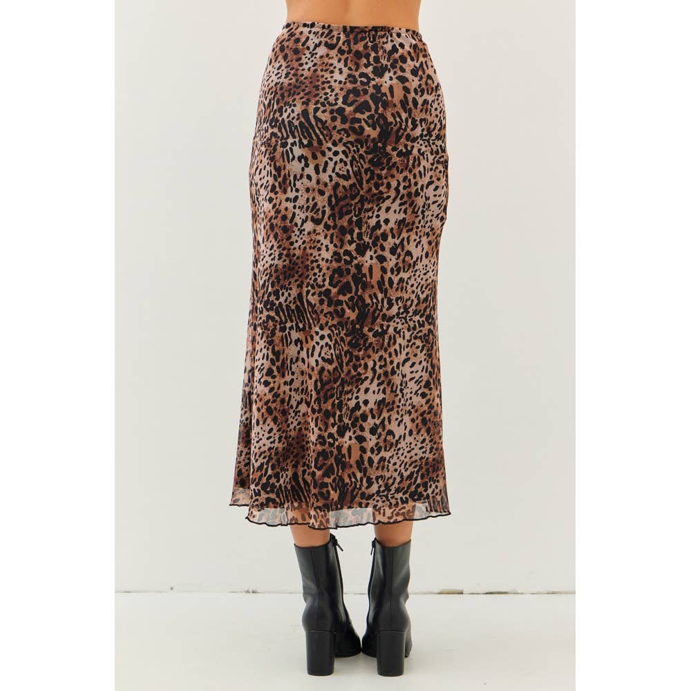 Lavish Leopard Midi Skirt