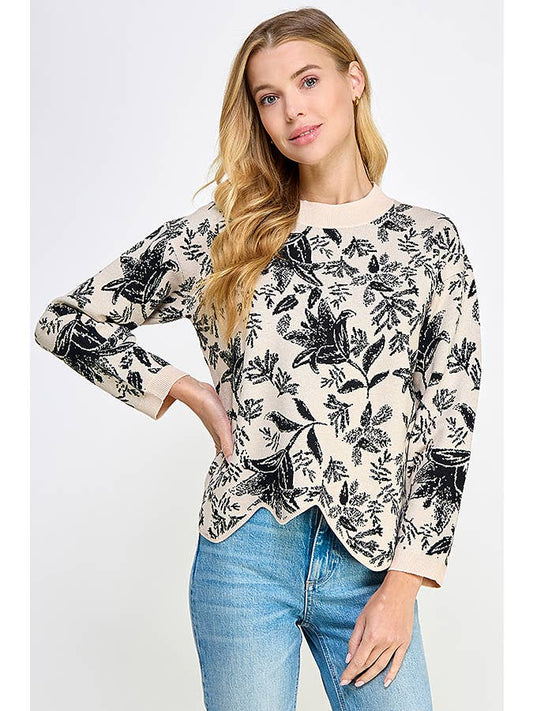 Taupe Floral Top