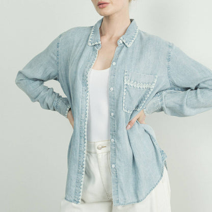 Sweet And Classy Denim Top