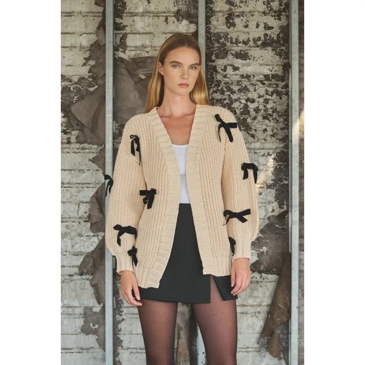 Velvet Bow Cardigan