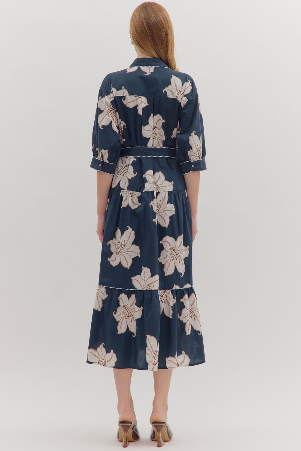 Autumn Blossom Midi Dress