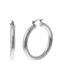 Silver Hollow Hoops