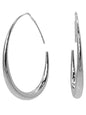 Water Drop Hoop Earrings - Silver