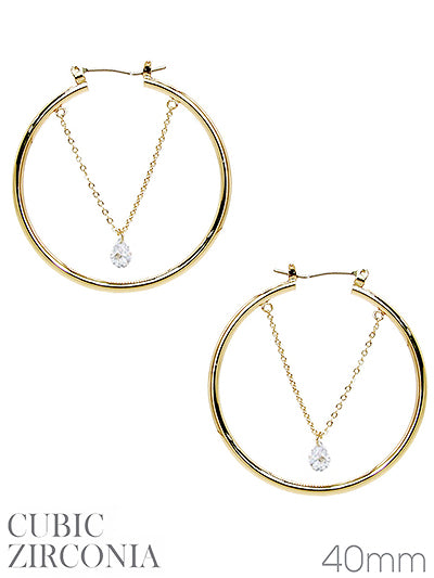 Small Drop Crystal Hoops