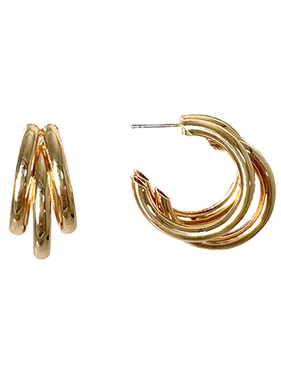 Gold Triple Hoops