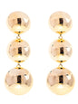 3 Drop Dome Gold Earrings