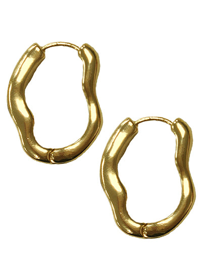 Wavy Huggie Hoops