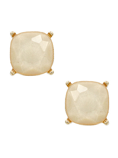 Glitter Stud Earrings - Champagne