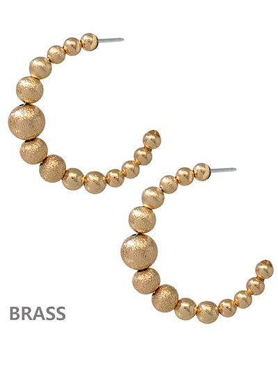 Metal Brass Hoops - Gold