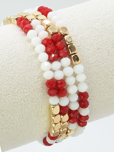 Game Day Bracelets - Red & White