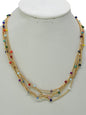 Gold Multi-Strand Necklace With Colorful Beads