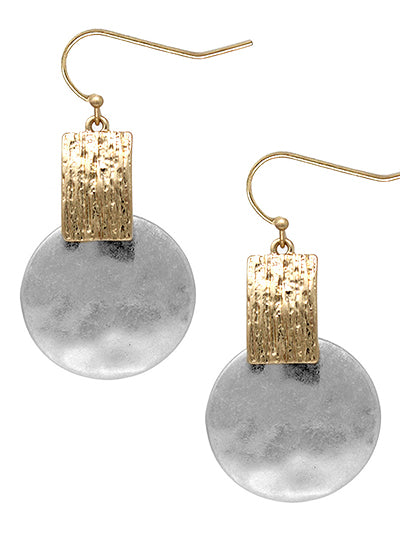 Hammered Mixed Metal Earrings