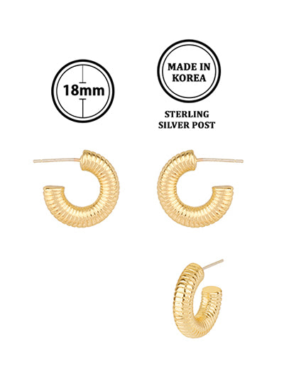 Sterling Silver Everyday Textured Hoops