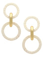 White Raffia Wrapped Link Earrings
