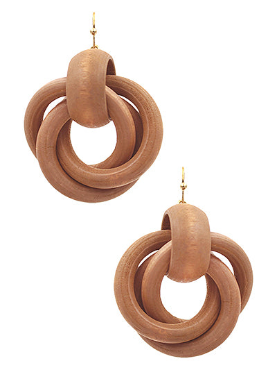 Dark Wooden Link Earrings