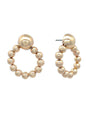 Beaded Hoop Stud Earrings