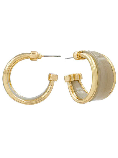 Grey Acrylic Hoop Earrings
