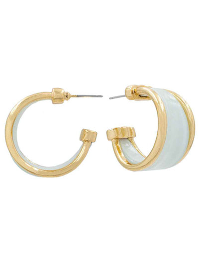 Gold and White Acrylic Hoops