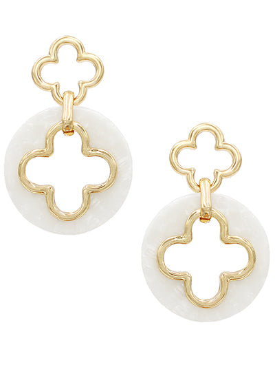 White Clover Drop Earring