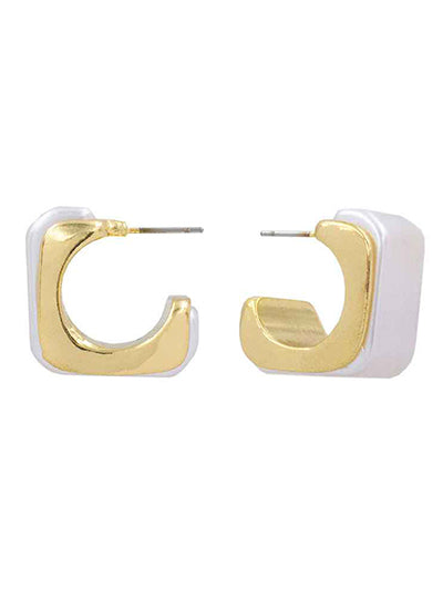 White and Gold Mini Hoops