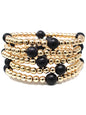 5 Row Stretch Bracelet - Black