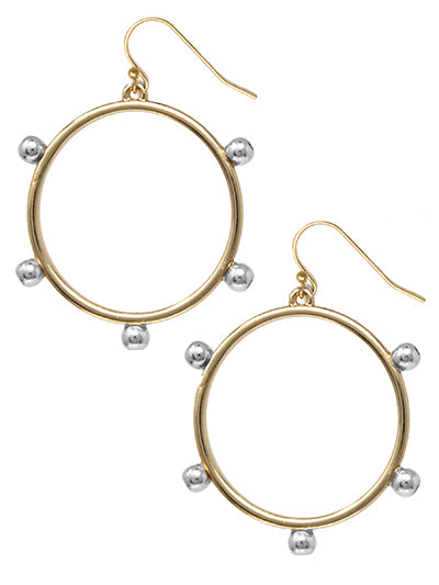 Silver Dot Mixed Metal Hoops
