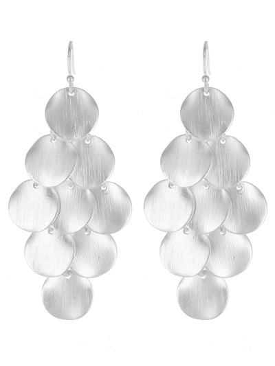 Silver Round Dangle Earrings