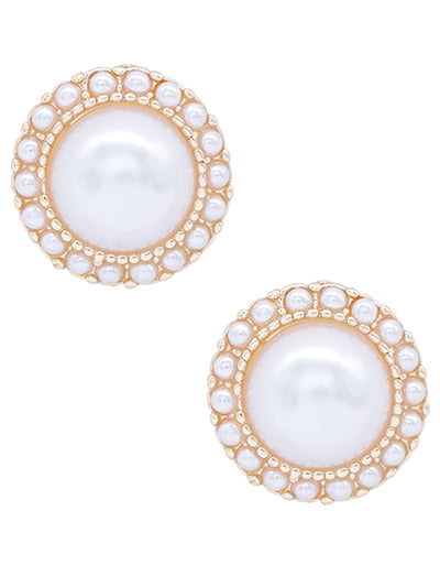 Pearl Beaded Post Earrings