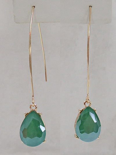 Glass Euro Teardrop Earrings