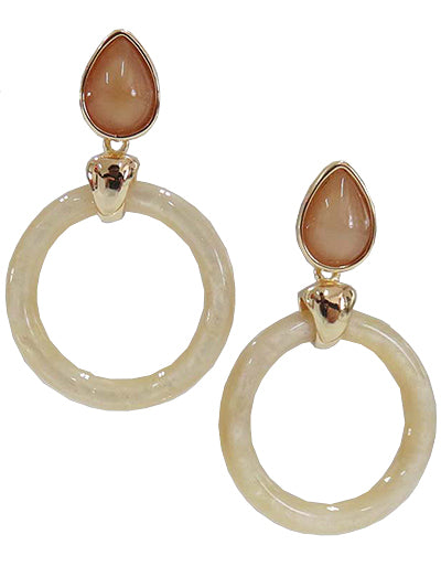 Brown and Cream Dangle Earrings