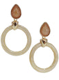 Brown and Cream Dangle Earrings