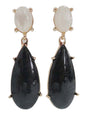 Black and White Teardrop Dangle Earrings