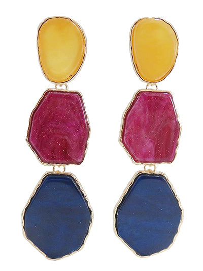 Colorful Gemstone Dangle Earrings