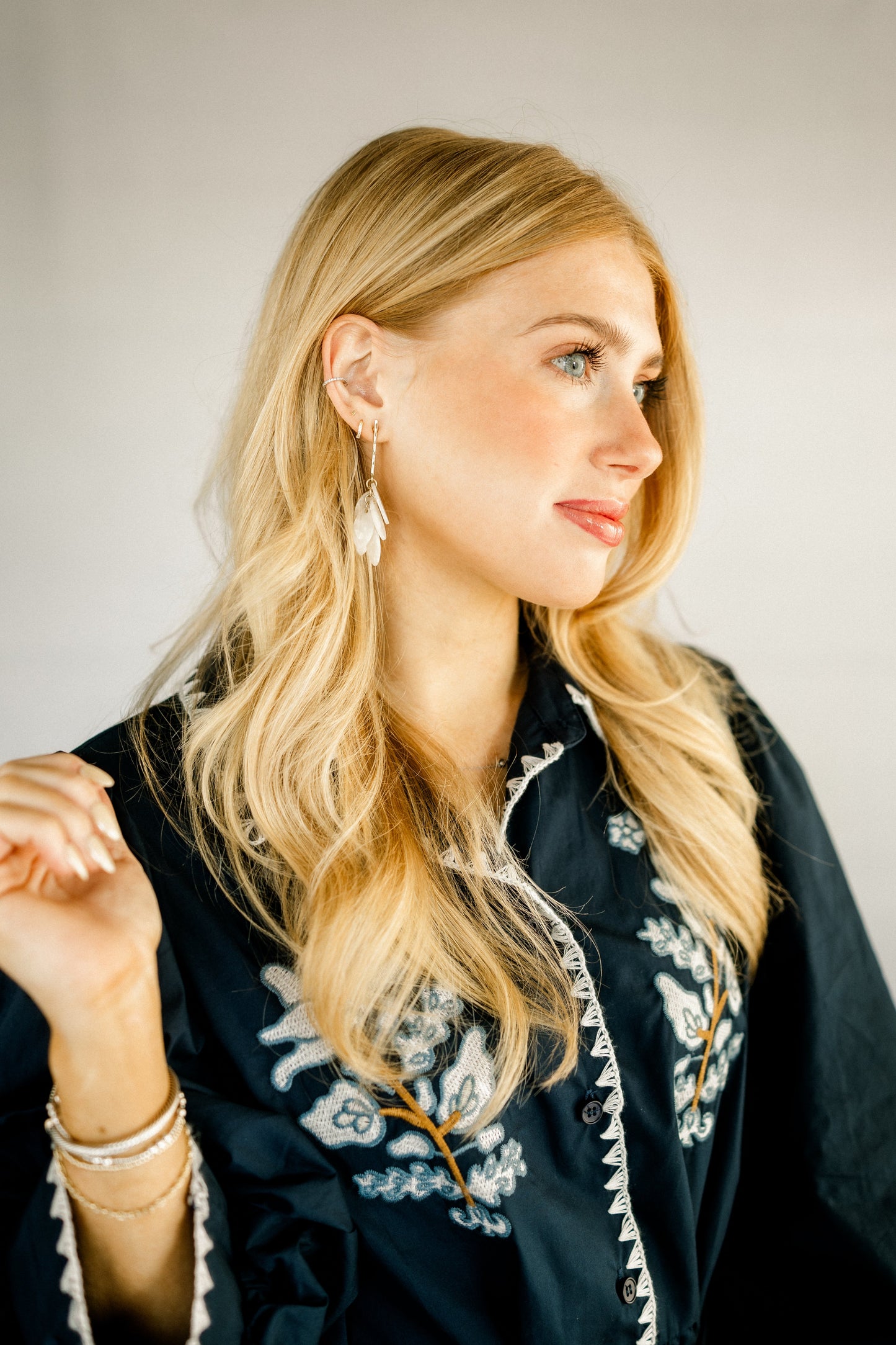 Navy Embroidered Dress