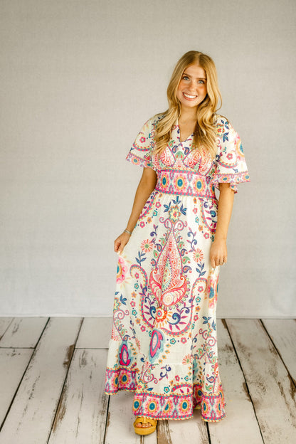 Color Pop Smocked Maxi Dress