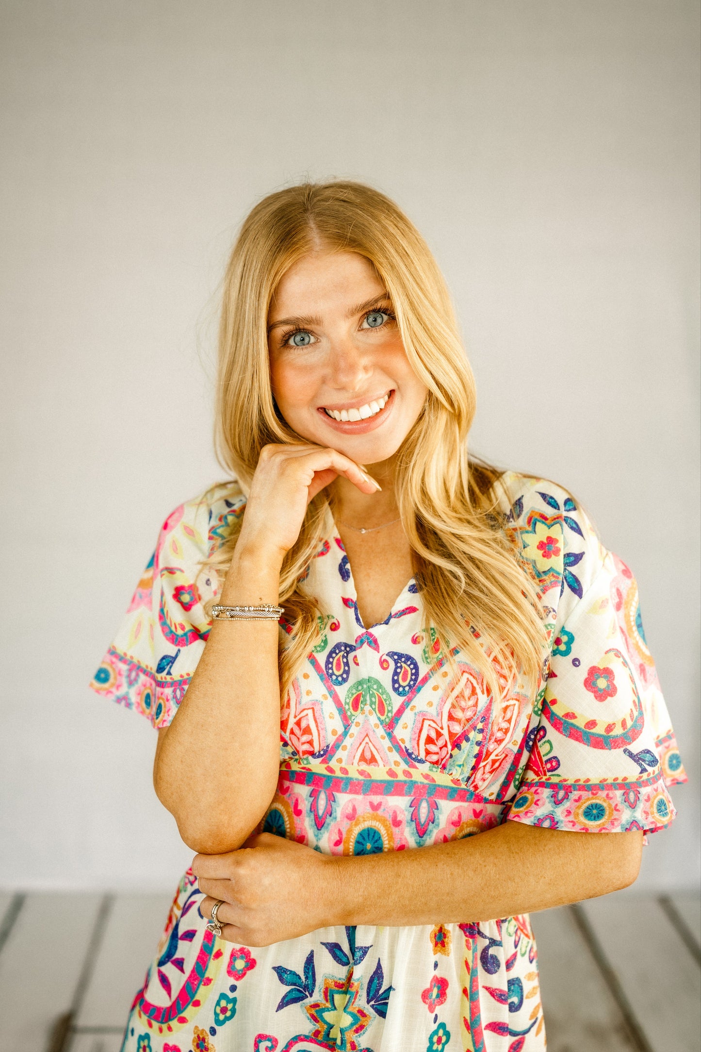 Color Pop Smocked Maxi Dress