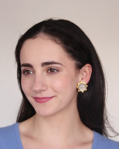 Susan Shaw Dove Coin Studs