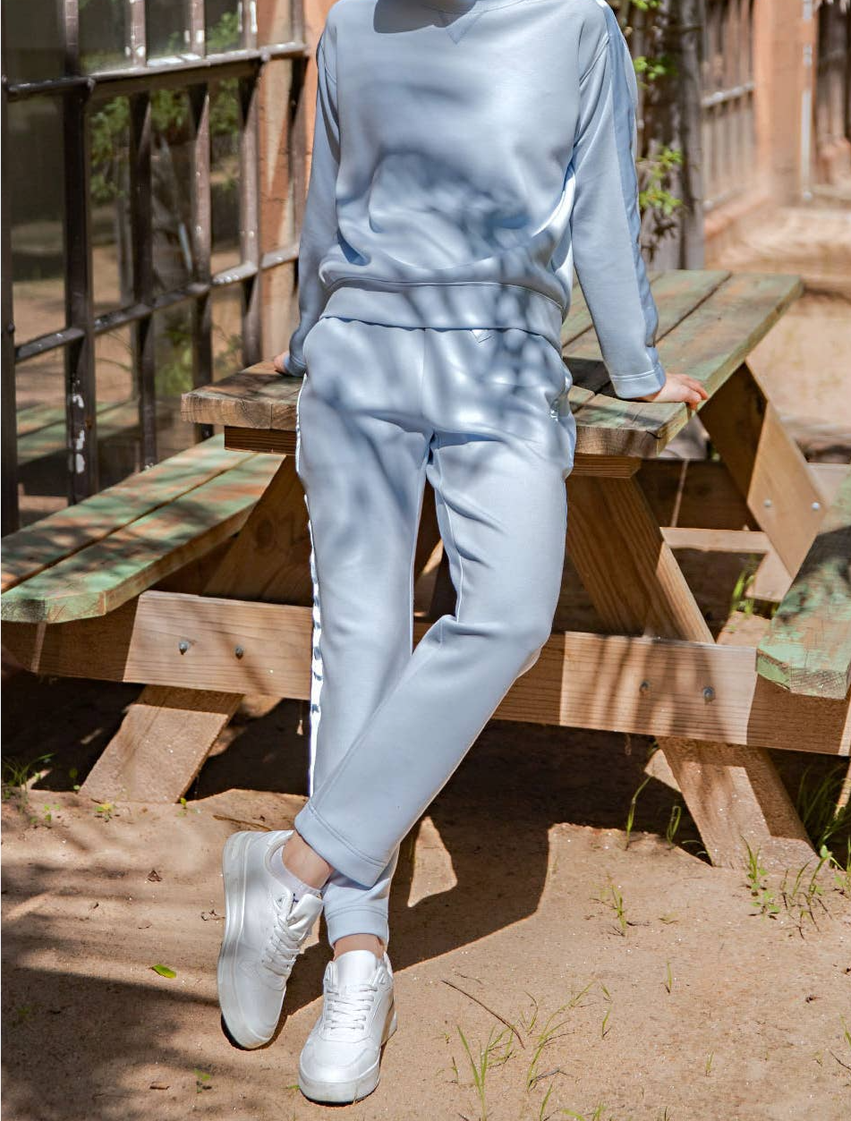 Soft Blue Luxe Scuba Bottoms