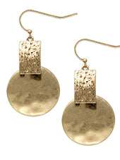 Hammered Gold Disc Earrings