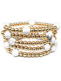 5 Row Stretch Bracelet - White