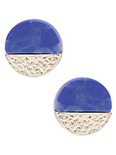 Half Semi Stone Round Earring