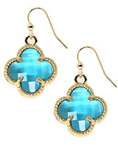 Clover Drop Earrings - Turquoise