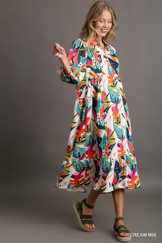 Tropical Day Midi Dress